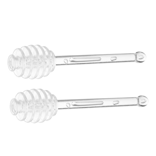 PRETYZOOM 2 Pack Honey Stirrer Stick Plastic Honey Spoon Food Grade Stainless Steel Maple
