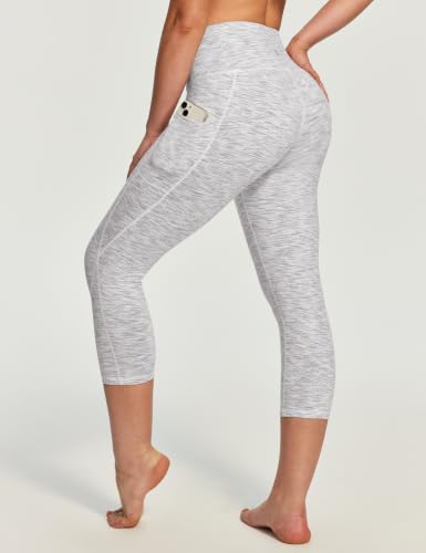 Image of Heathyoga Capri Leggings for Women High Waisted Capri Leggings with Pockets for Women Tummy Control Yoga Pants Women