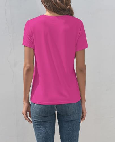 Image of KevaMolly Basic T Shirts for Women UPF 50+ Short Sleeve Casual Summer Tops Trendy Solid Loose Fit Crew Neck Tees Tshirt