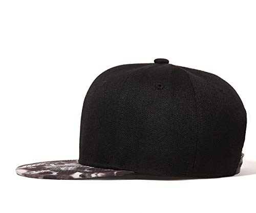 Quanhaigou Adjustable Snapback Hat for Men Women,Unisex Hip Hop Baseball Cap Flat Bill Brim Dad Hats