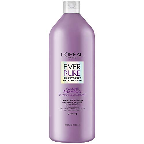 L'oreal Paris Everpure Volume Sulfate Free Shampoo For Color-Treated Hair, Volume + Shine For Fine, Flat Hair, With Lotus Flower, 33.8 Fl Oz (Packaging May Vary) #TOP9