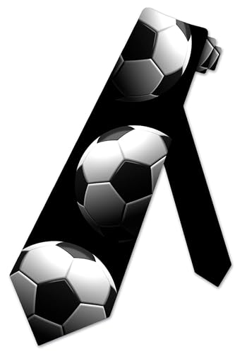 Three Rooker Soccer Ties Mens Stacked Soccer Ball Necktie