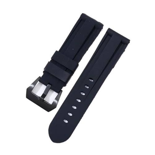 Bracelet de montre étanche en silicone souple 24mm rouge anti-transpiration pour homme