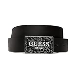 GUESS Cinturón para hombre con logotipo impulso de piel auténtica hebilla BELT BOY CINTA M3RZ11L0S70, Negro , S