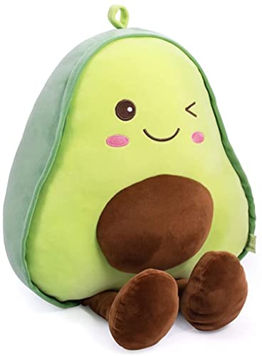 Snuggly Stuffed Avocado Fruit Soft Plush Toy Hugging Pillow Gifts for Kids, Girl, Boy, and Friends 11.8 Inch