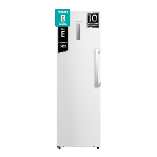 Hisense FT3K310SEWE1 - Congelador Una Puerta Total No Frost Kitchen Fit, 312L, 186cm, Ventilación Inferior, Congelamiento Rápido, Tirador de Apertura Fácil, Apertura de Puerta 90º, WiFi, Blanco
