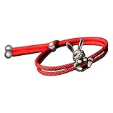 Genérico Pulsera de Mujer | Metal de la Buena Suerte - Pulsera de cuentas de conejo para niñas,para Niños y Niñas, Mujeres, Adultos, Primavera, Pascua, Cumpleaños, Vacaciones, Regalos para