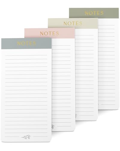 Beautiful Magnetic Notepads for Fridge - Set Of 4 Modern Note Pad...
