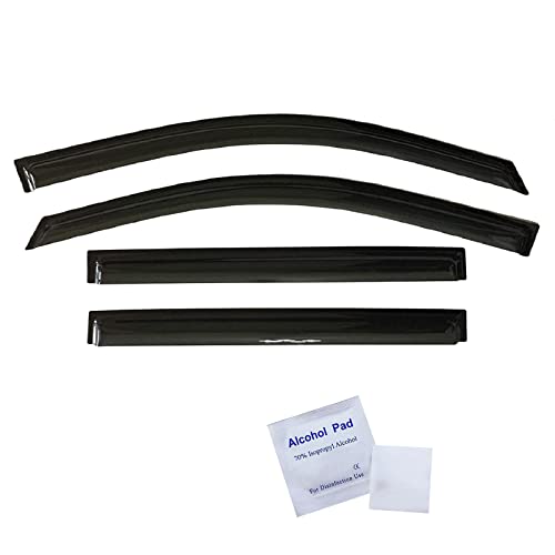Image of 2015-2020 Tape-On Rain Guards for Chevrolet Chevy Tahoe & for GMC Yukon Side Window Visor Deflectors, Durable Tinted Vent Shades 2016 2017 2018 2019