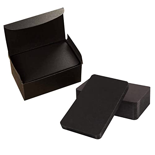 Ainmto 100 Pièces Carte Blanche Vierge Noire, Cartes de Message, Cartes de Visite, Cartes D'étiquette Cadeau (9x5cm) Cover