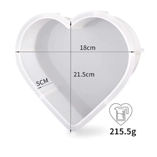 Large resin silicone mold, heart-shaped resin mold, deep heart-shaped mold for flower preservation bookend epoxy resin casting wedding decoration, flowers, insect specimen storage by findqiao - Image 2
