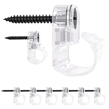 50 pcs,Lighting Hanger Clips for Christmas Lights,Screw-in Clips for Hanging LED Fairy Lights and Wires,Plastic,Clear