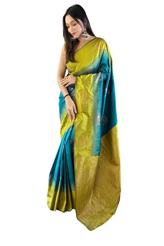 Image of SGF11- Women's Kanjivaram Woven Soft Silk Saree With Blouse Piece