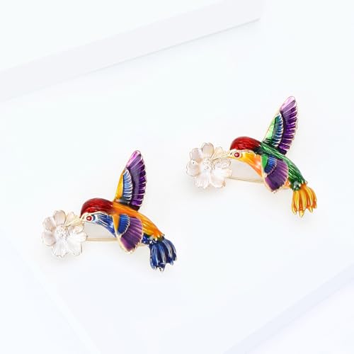 Image of Enamel Bird Brooch for Women Rhinestones Owl /Hummingbird /Eagle /Toucan Lapel Pin Cute Bird Brooches Jewelry Gifts for Mom Wife