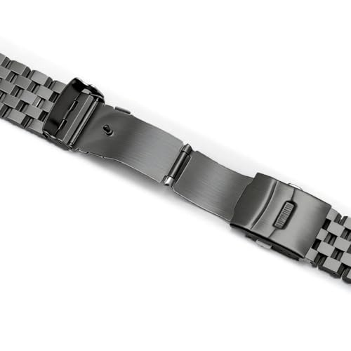 Image of Kai Tian Stainless Steel Watch Band 20 21 22 24 26 18mm for Men Women Solid Watch Bracelet Strap with Deployment Double Lock Black Silver Blue Grey Rose gold