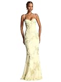 MCOLLNAS Light Yellow Prom Dress 2026 Long Spaghetti Straps Mermaid Corset Floral Embroidery Evening Cocktail Dress US0