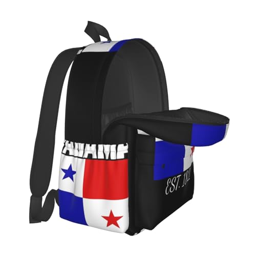 Panama Est. 1821 Pride Panamanian Flag Laptop Commuter Backpack Shoulder Bag Casual Back Pack Daypack Bags With Side Pockets For Work Travel Daily Use2