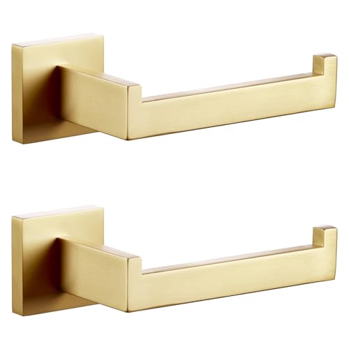 Image of KOKOSIRI Gold Toilet Paper Holder Toilet Roll Holder for Bathroom Kitchen Washroom T-304 Stainless Steel Wall Mounted, 2 Pack, B2003BG-P2