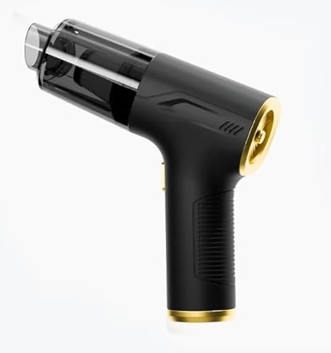 Générique Mini Aspirateur Ultra Puissant sans Fil Rechargeable - Fonction Aspirateur Gonfleur Souffleur, 120W, 3 Filtres lavables + Divers Accessoires Inclus, Idéal Intérieur Voiture et Maison, Noir