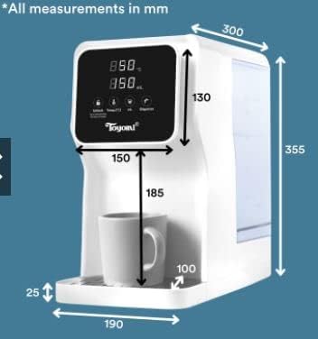 Dimensions of Toyomi FB 8845F Water Dispenser