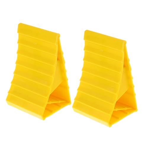 Cabilock 2Pcs Portable Heavy Duty Triangle Wheel Chocks Compact Tire Stoppers for Cars Trailers Motorcycles Prevent Vehicle Movement with Reliable Design