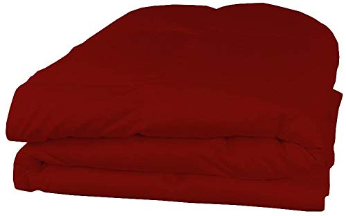 LaxLinen 600 Thread Count 1pc Comforter (100 GSM Microfiber Fill Box Stitched) Queen Bed Size(86 x 88 inches), Burgundy Solid 100% Egyptian Cotton