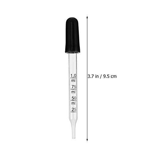 POPETPOP Conta- Gotas de 20 Peças Com Cabeça de Borracha Pipetas de Vidro Conta- Gotas de Pipeta par