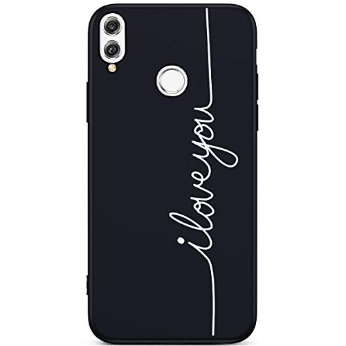 JCKHM Compatible with Huawei Honor 8X Silicone, Fashion Matte TPU Silicone Soft Case Cover Protective Cover iloveyou