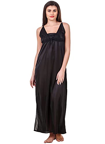 Image of Fasense Women's Satin Maxi Casual Nightgown