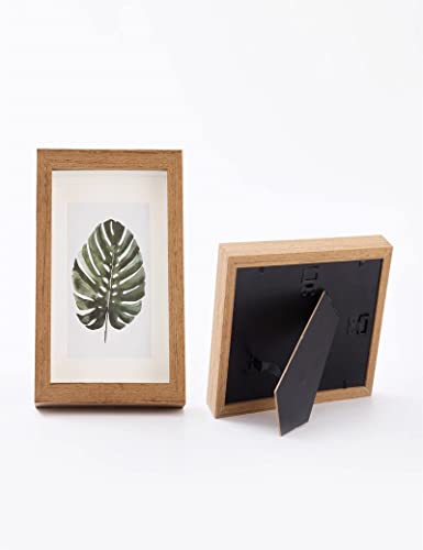 Dohomi 4 Pack Original Wood Shadow Box Frame 5X7 Picture Frame Wooden Photo Frames Glass Surface Internal Depth 0.6 Inches For Wall Or Tabletop #TOP6