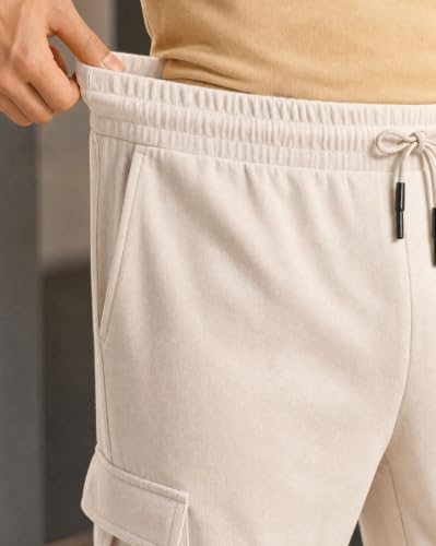 Image of Nobero Joggers for Men | Oversized Fit | Elasticated Waist with Drawcord | Soft & Breathable Fabric | Loose Track Pants | Casual & Streetwear