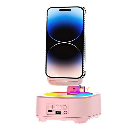 Soporte para teléfono con altura ajustable y altavoz giratorio de alto volumen