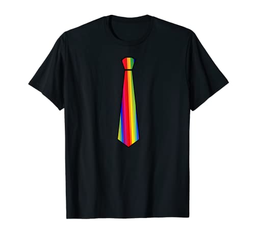 Colorido arco iris rayas corbata impreso camiseta Camiseta