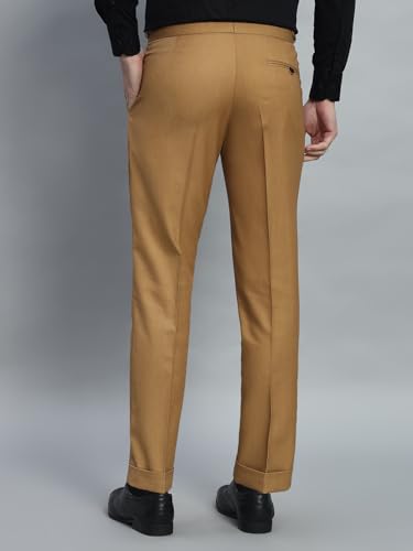 Image of Gurkha Pants for Men | Trouser for Men | Formal Pant | Double Button | Regular Fit Trouser High Waist Pleated Casual Trousers | Straight Leg Pants for Office Smart Casual Travel Party