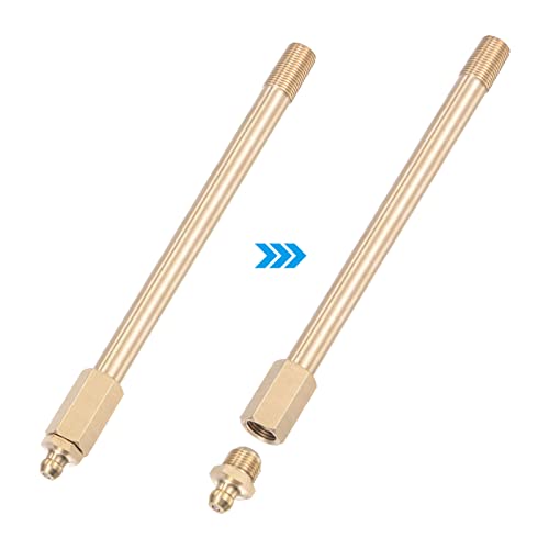Image of uxcell Brass Straight Grease Fitting Assortment G1 /8 inch Thread 160mm Length Hydraulic Grease Fitting Accessories