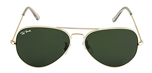 Image of Ted Smith Mens Womens Polycarbonate Uv Protection Metal Pilot Sunglasses