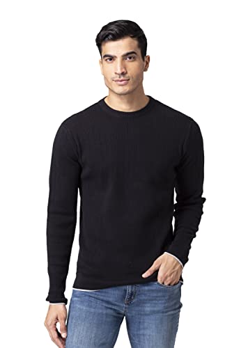 Image of Allen Cooper Solid Sweater for Men