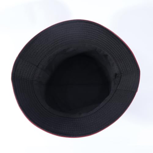 Image of Unisex Black Bucket Hat Waterproof Rain Hat Reversible Shiny Rave Bucket Hat for Concert Festival