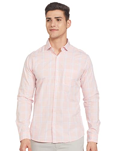 Image of Park Avenue Men's Pure Cotton Stripe Pattern Slim Fit Cut Away Collar Full Sleeve Casual Shirt
