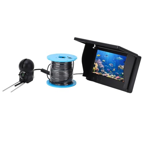 Underwater Fishing Camera, 1080P 4.3in Bright Screen Ultra Wide A...
