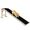 PawHut Dog Ramp for Bed Pet Ramp for Dogs with Non Slip Carpet and Top Platform 74 x 16 x 25 Natural