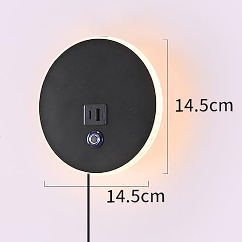 Aplique de pared LED regulable con interruptor táctil y puerto USB 4
