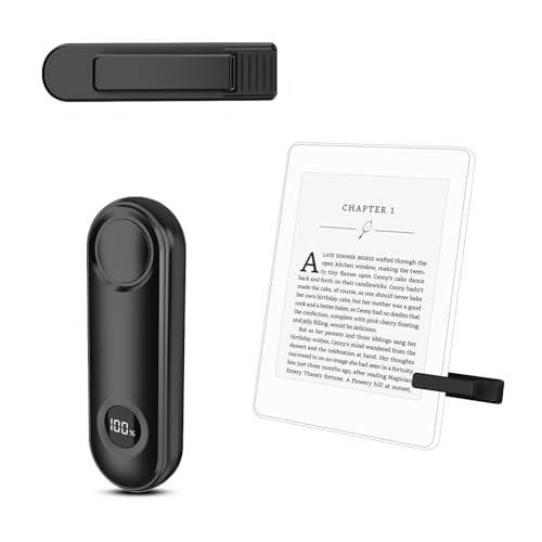 RF Remote Control Page Turner for Kindle Paperwhite Scribe Oasis Accessories Clicker Page Turner for iPhone Tablets Reading Camera Video Record Remote Triggers Dark black