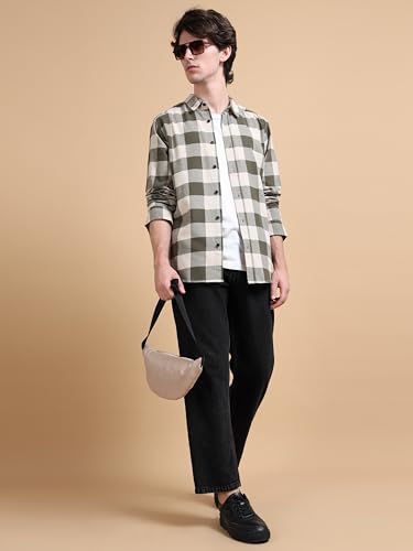 Image of StitchX Men's Brushed Cotton Buffalo Checkered Shirt