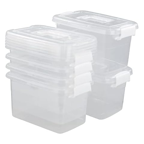 Zerdyne Set of 24 Clear Plastic Storage Box, 6 L Storage Latch Box Cover