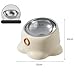 IEUDNS Tilted Cat Feeder Bowl Feeding Dish Home Indoor Outdoor Backyard Removable Stainless Steel Bowl Food Dispenser for Puppy Pets, Vanilla Brown