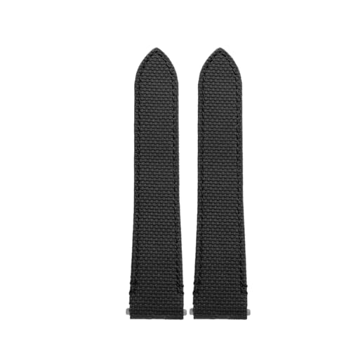 FKM ���o�[���v�o���h Cartier Santos De WSSA0009 WSSA0010 �ƌ݊�������A�N�C�b�N�����[�X�����p�t�b�f�S���X�g���b�v 19mm 21mm(Black-No buckle,19mm)
