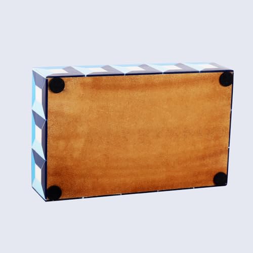 Handicrafts Home Decorative Keepsake Box 8x5 – Small Organizer with Lid, Boho Storage, Retro Memory, Unique Coffee Table Décor, Jewelry or Trinket Modern Shelf