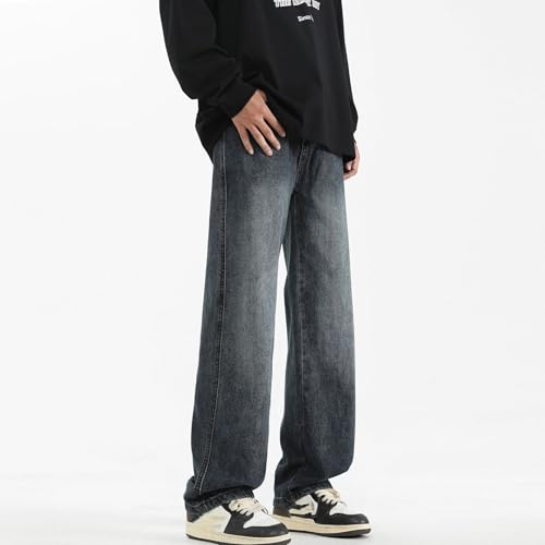 Men's Jeans Street Spring Denim Vintage Elastic Waist Pants3