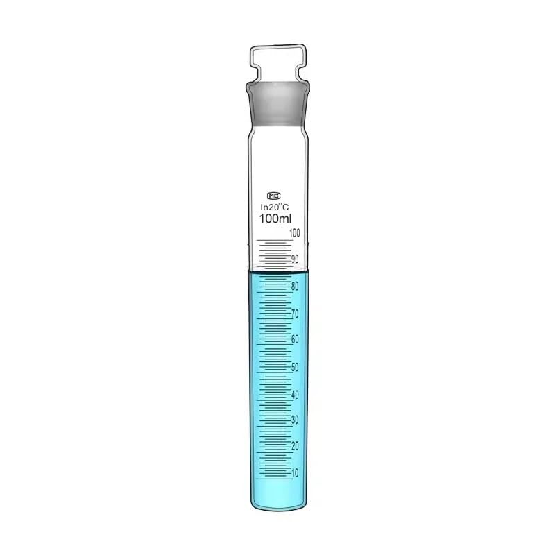 Tubo colorimétrico Nessler de vidrio, tubo de ensayo de fondo plano for laboratorio a escala completa de 10/25/50/100 ml(10ml 10PCS)